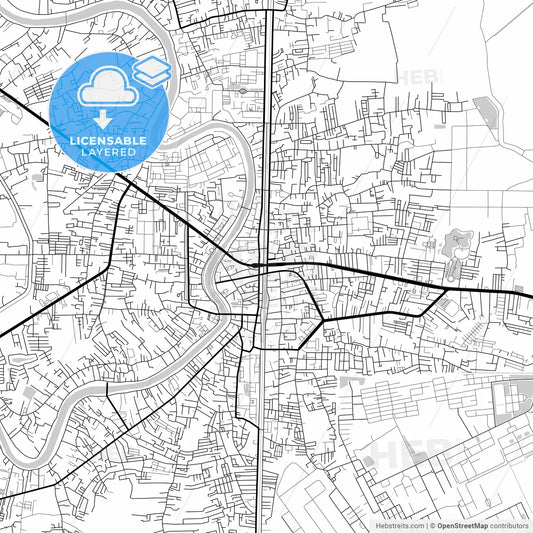 Layered PDF map of Phitsanulok, Phitsanulok, Thailand