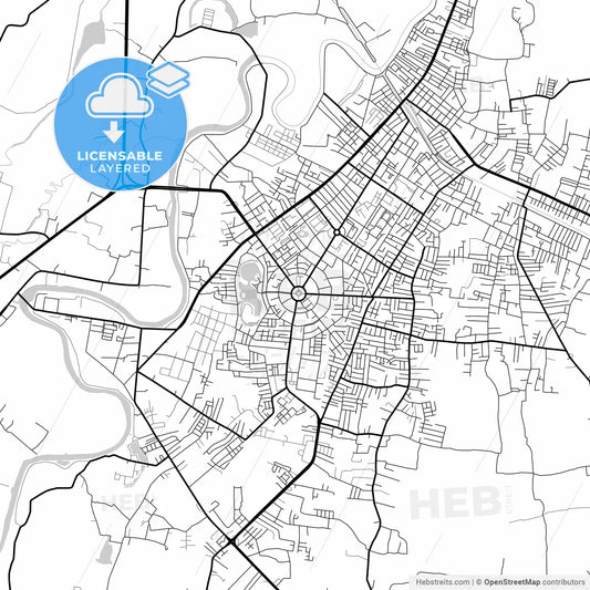 Layered PDF map of Yala, Yala, Thailand