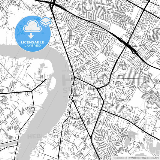 Layered PDF map of Samut Prakan, Samut Prakan, Thailand