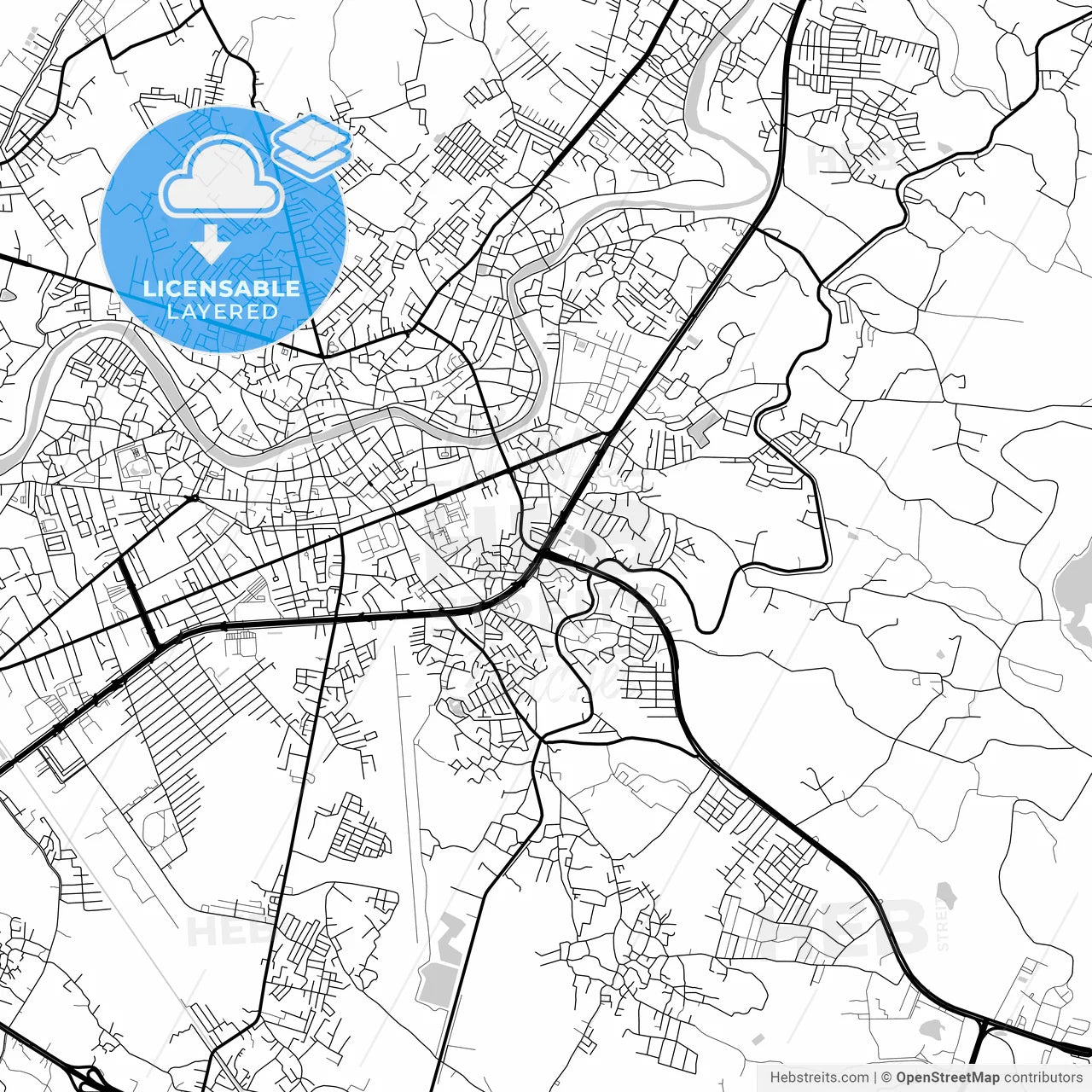 Layered PDF map of Lampang, Lampang, Thailand
