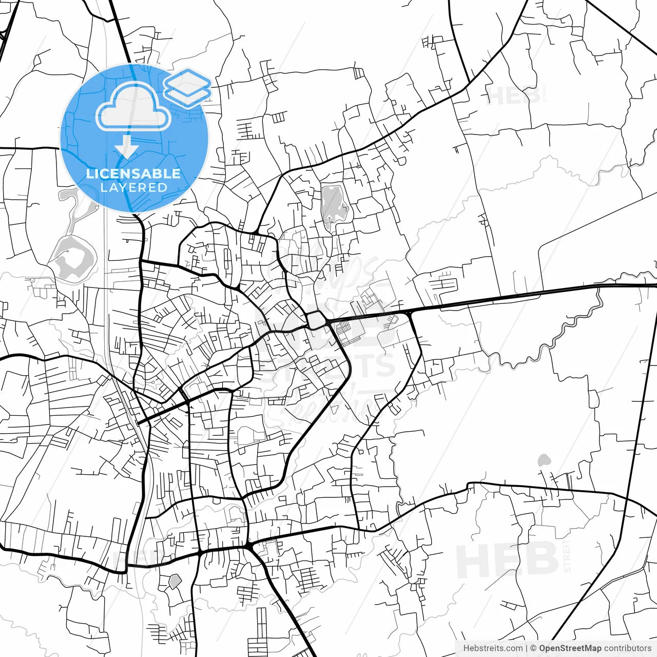 Layered PDF map of Trang, Trang, Thailand