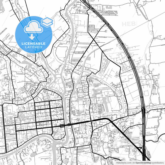 Layered PDF map of Phra Nakhon Si Ayutthaya, Phra Nakhon Si Ayutthaya, Thailand