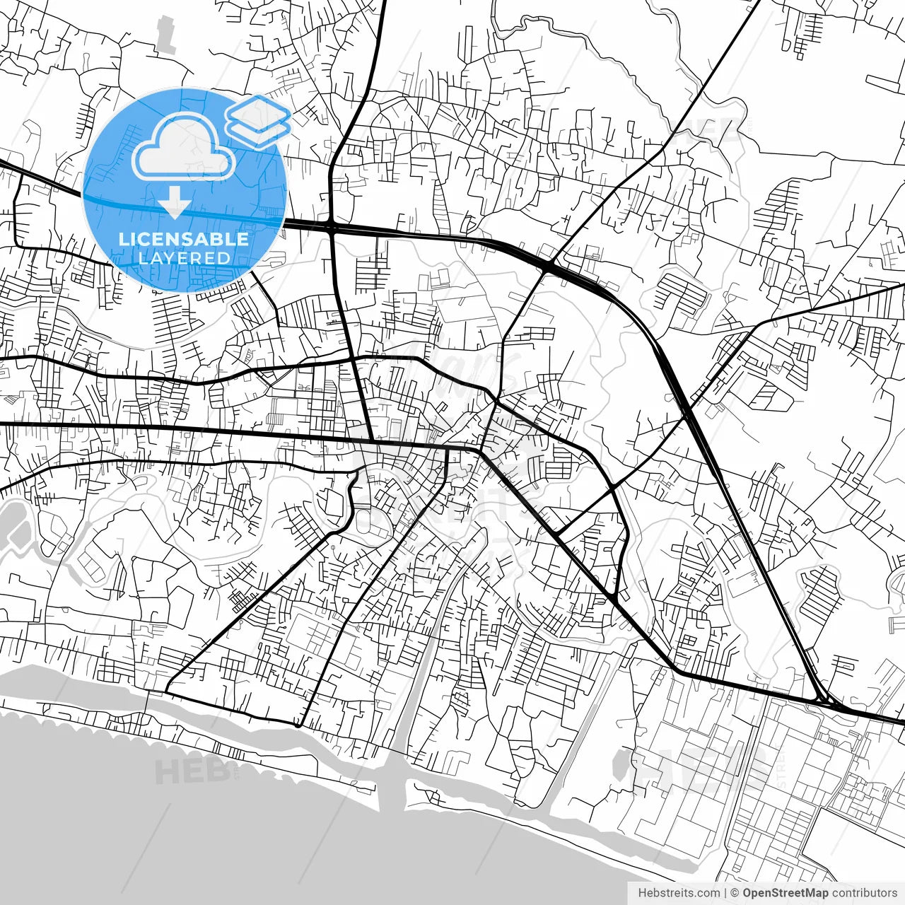 Layered PDF map of Rayong, Rayong, Thailand
