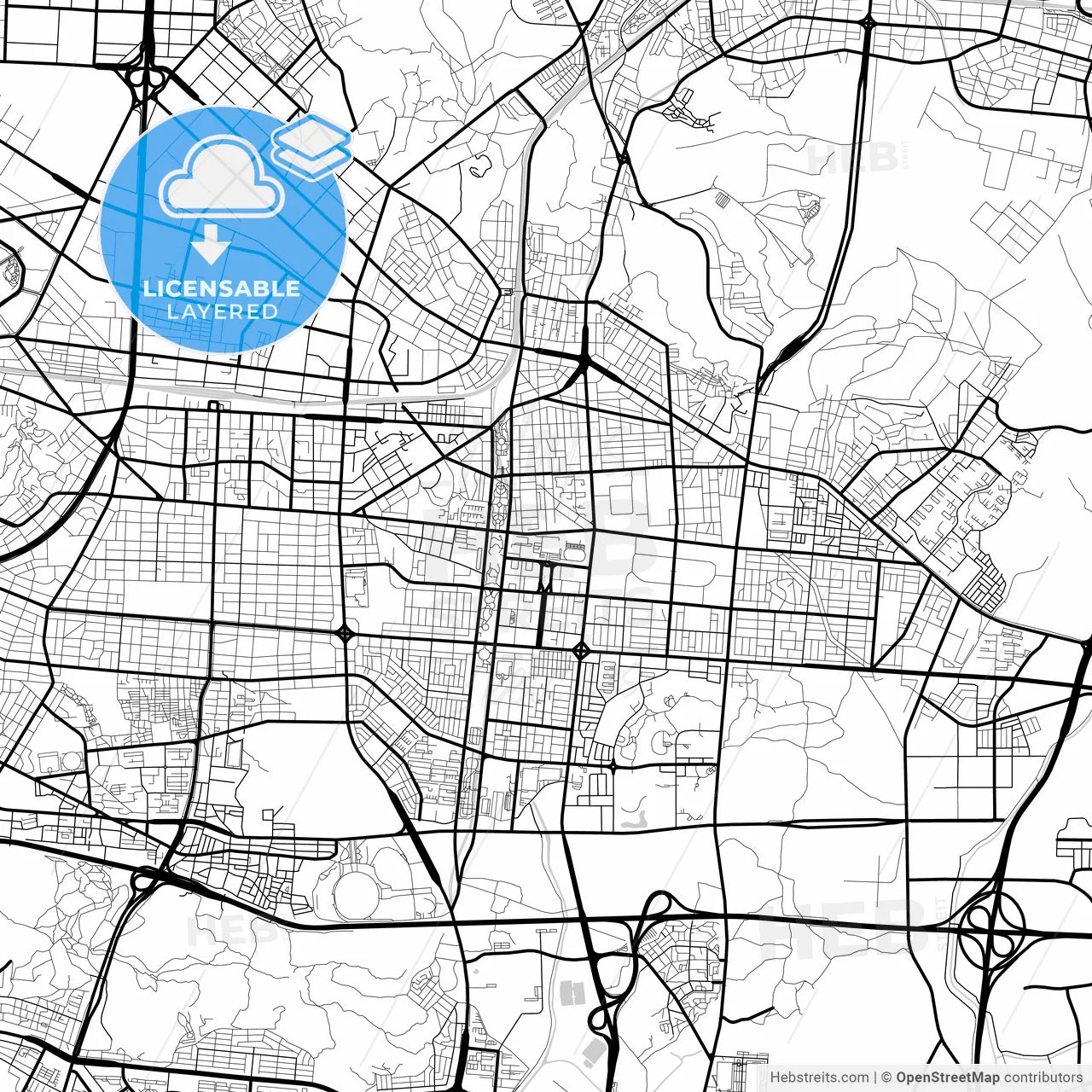 Layered PDF map of Incheon, South Korea