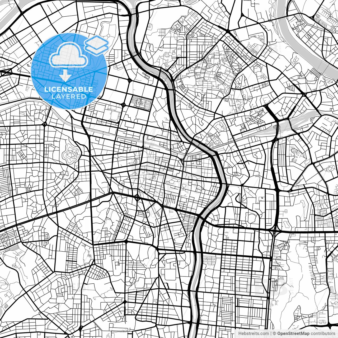 Layered PDF map of Daegu, South Korea