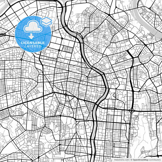 Layered PDF map of Daegu, South Korea