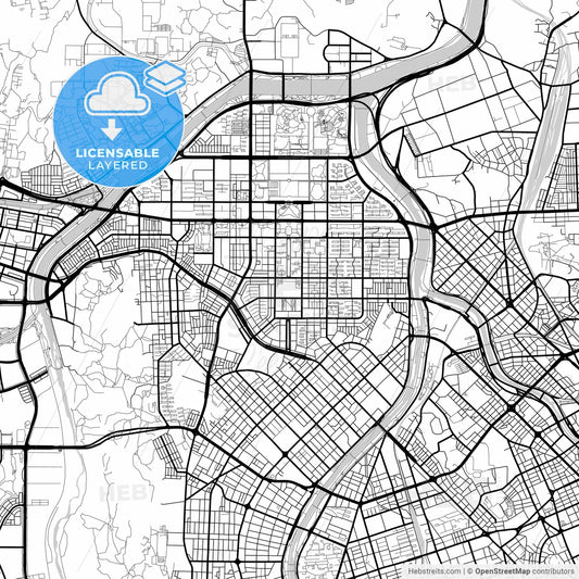 Layered PDF map of Daejeon, South Korea
