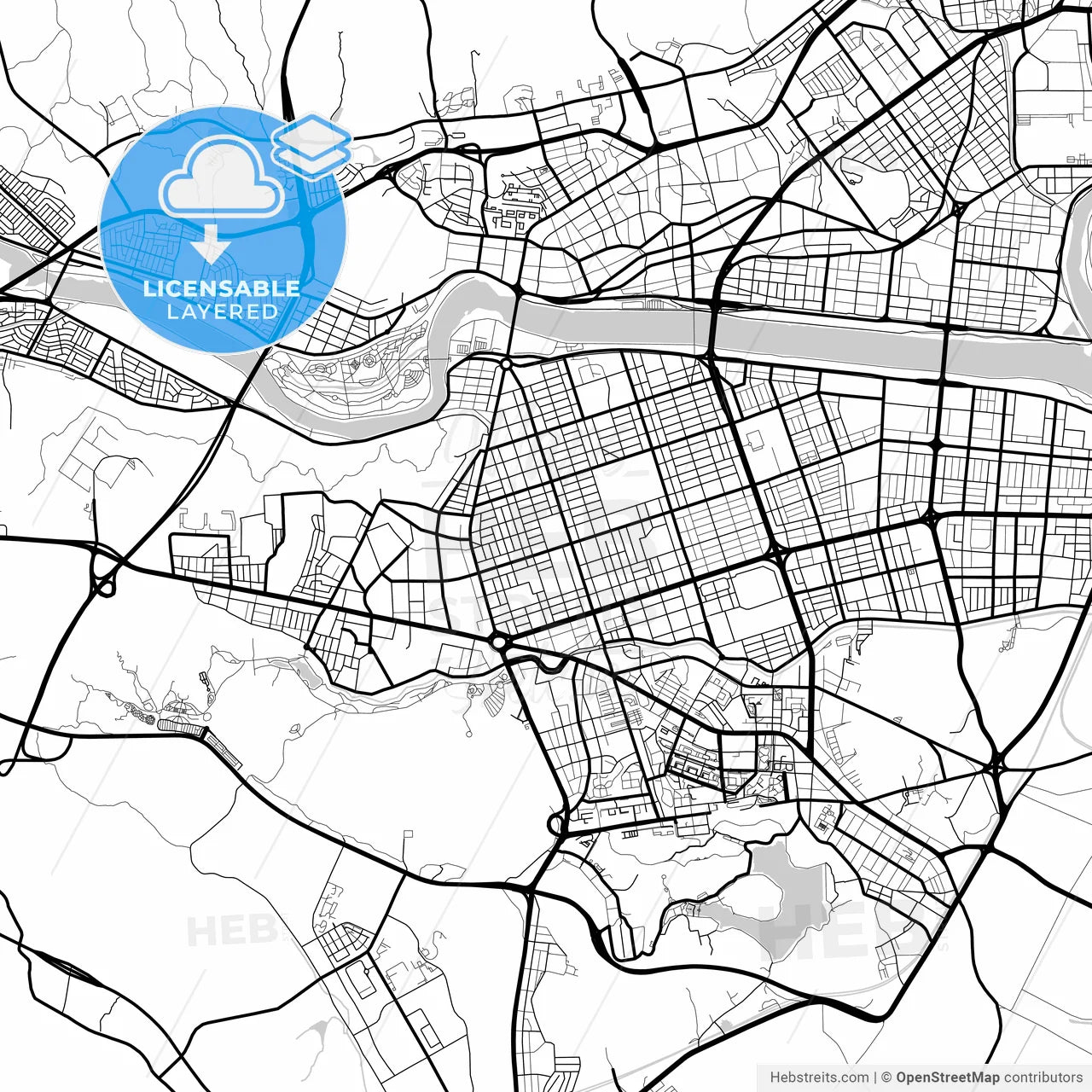 Layered PDF map of Ulsan, South Korea