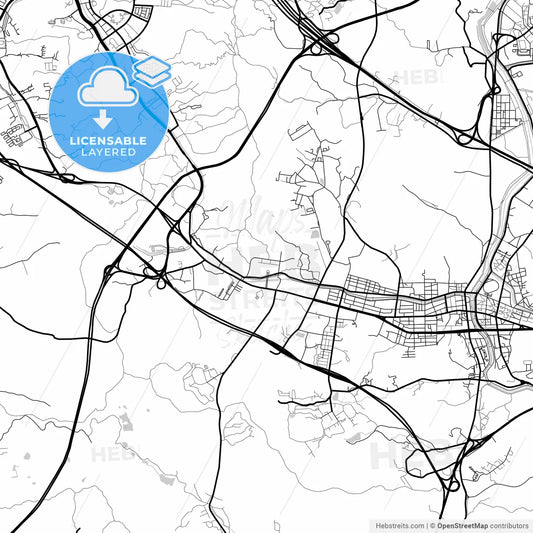 Layered PDF map of Yongin, Gyeonggi, South Korea