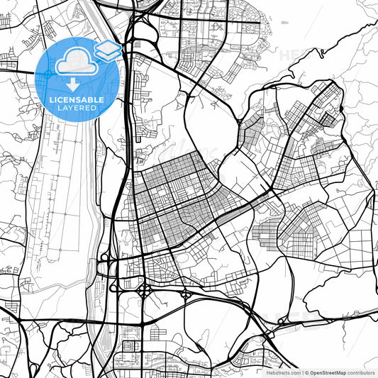 Layered PDF map of Seongnam, Gyeonggi, South Korea