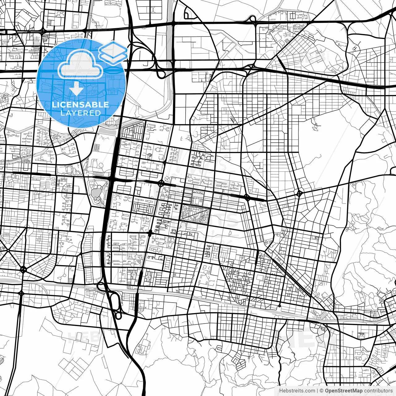 Layered PDF map of Bucheon, Gyeonggi, South Korea