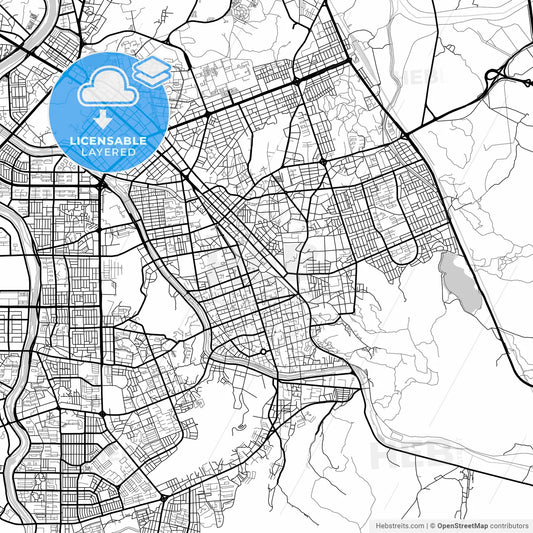 Layered PDF map of Jeonju, North Jeolla, South Korea