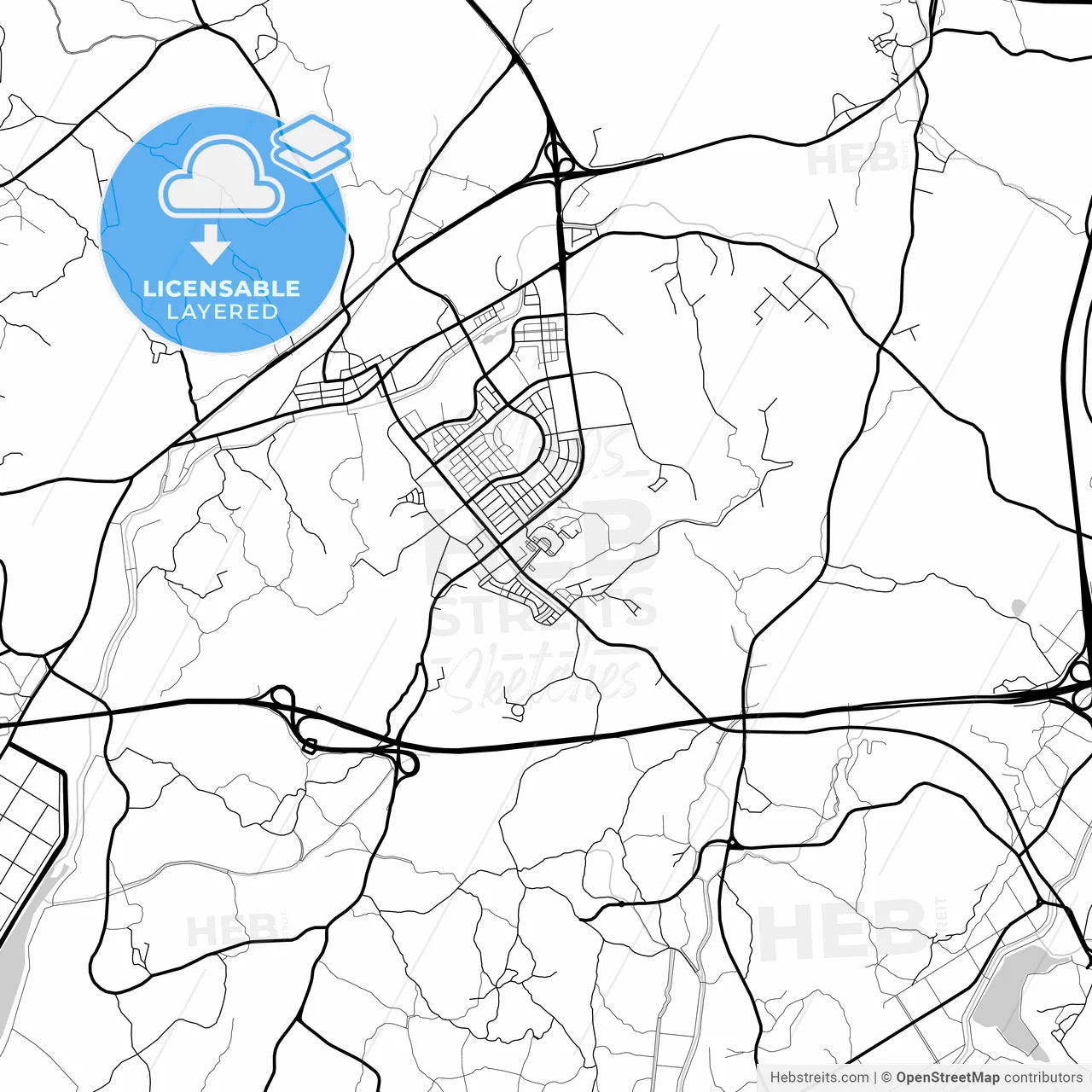 Layered PDF map of Hwaseong, Gyeonggi, South Korea