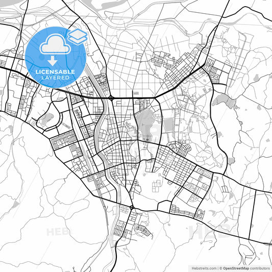 Layered PDF map of Gyeongsan, North Gyeongsang, South Korea