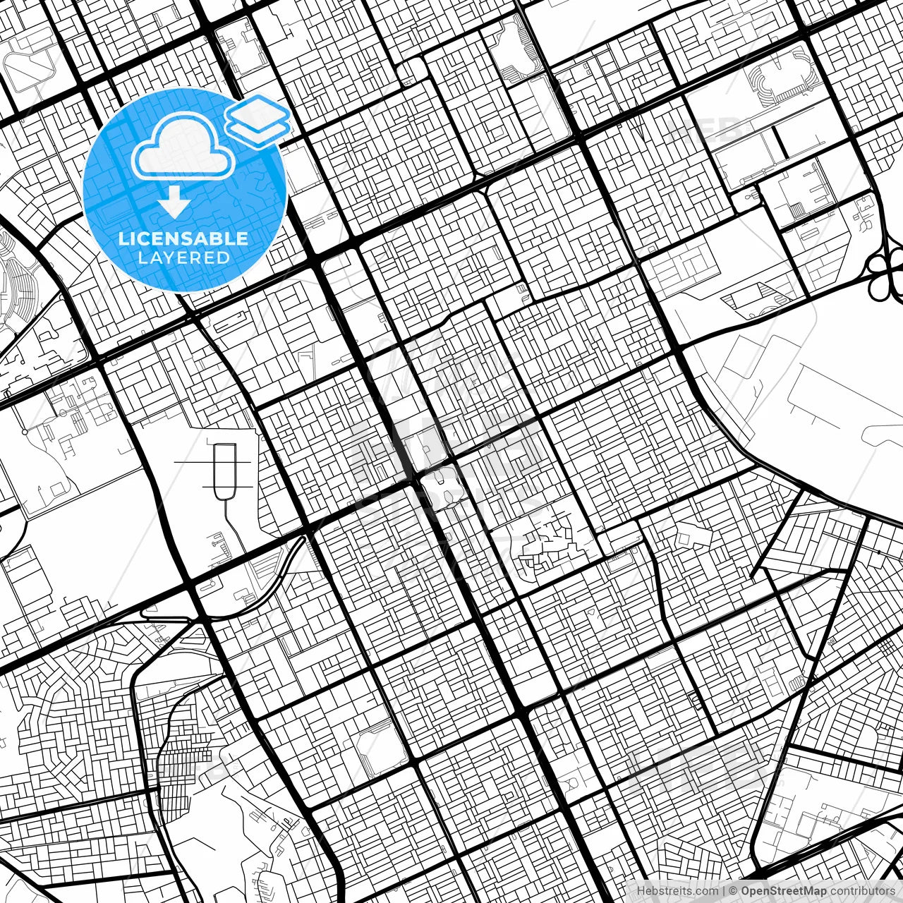 Layered PDF map of Riyadh, Saudi Arabia