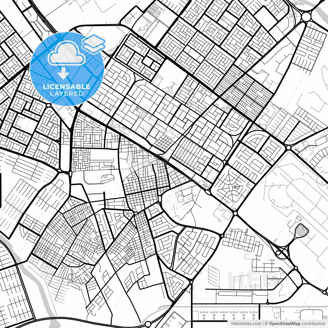 Layered PDF map of Tabuk, Saudi Arabia