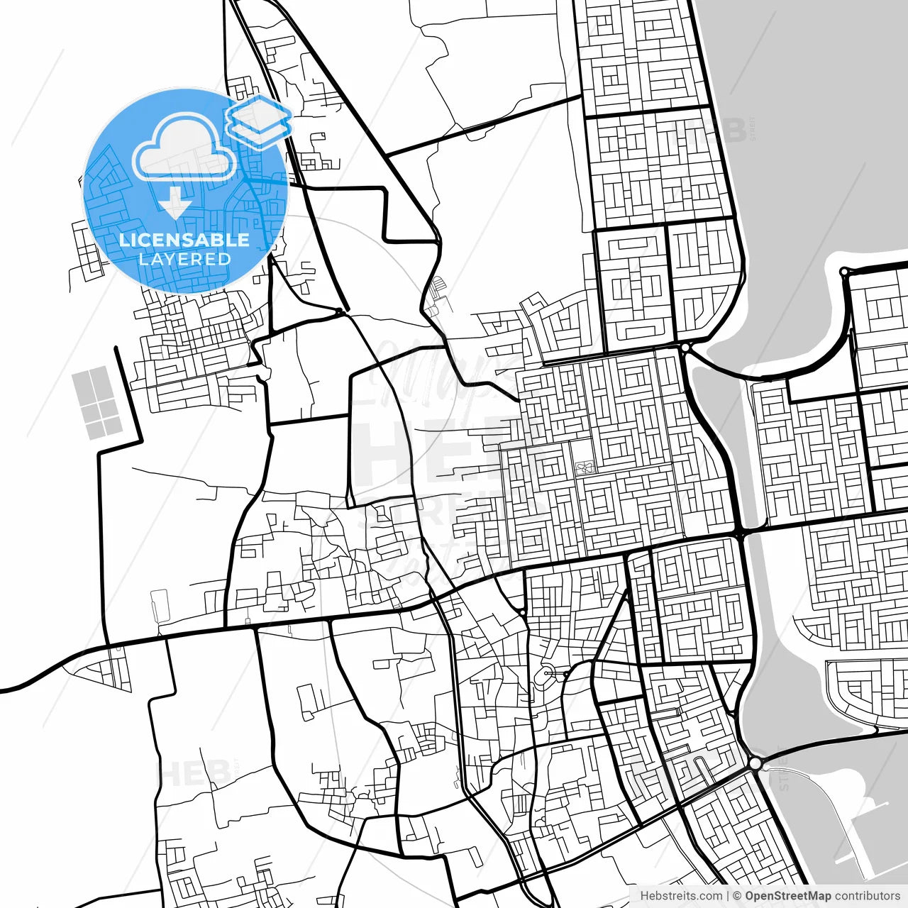 Layered PDF map of Qatif, Saudi Arabia