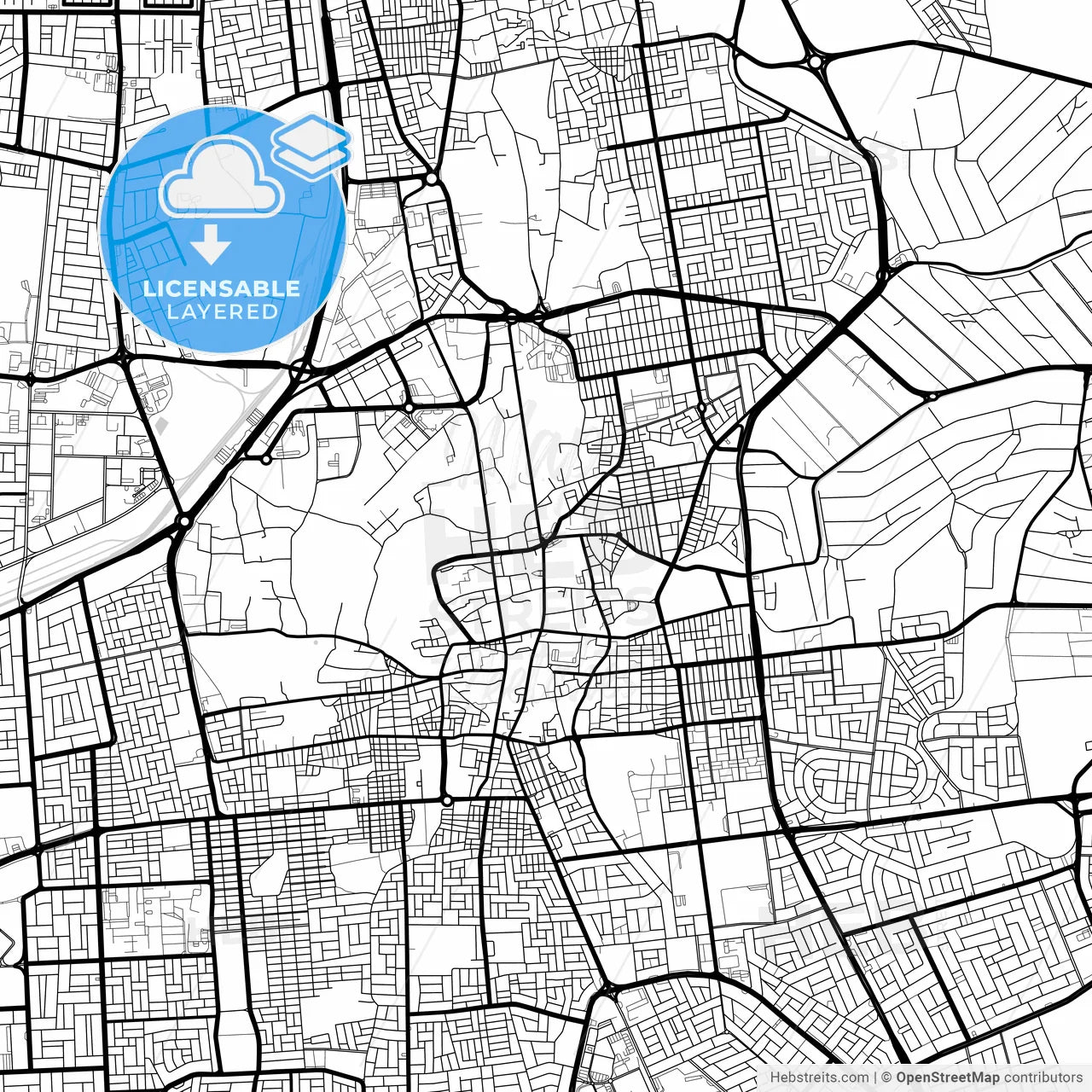 Layered PDF map of Hofuf, Saudi Arabia