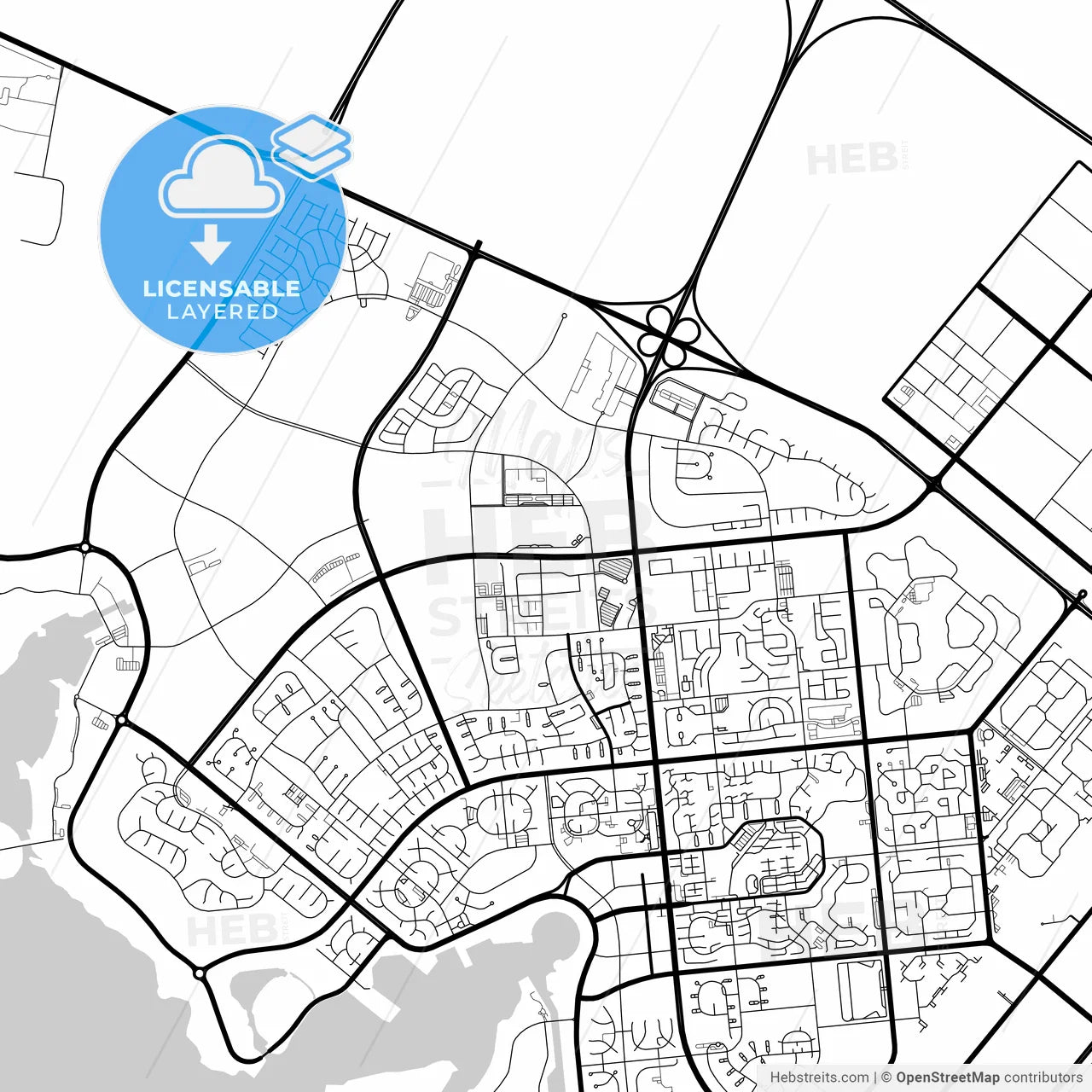 Layered PDF map of Yanbu, Saudi Arabia
