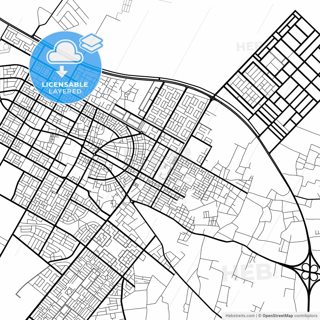 Layered PDF map of Gurayat, Saudi Arabia