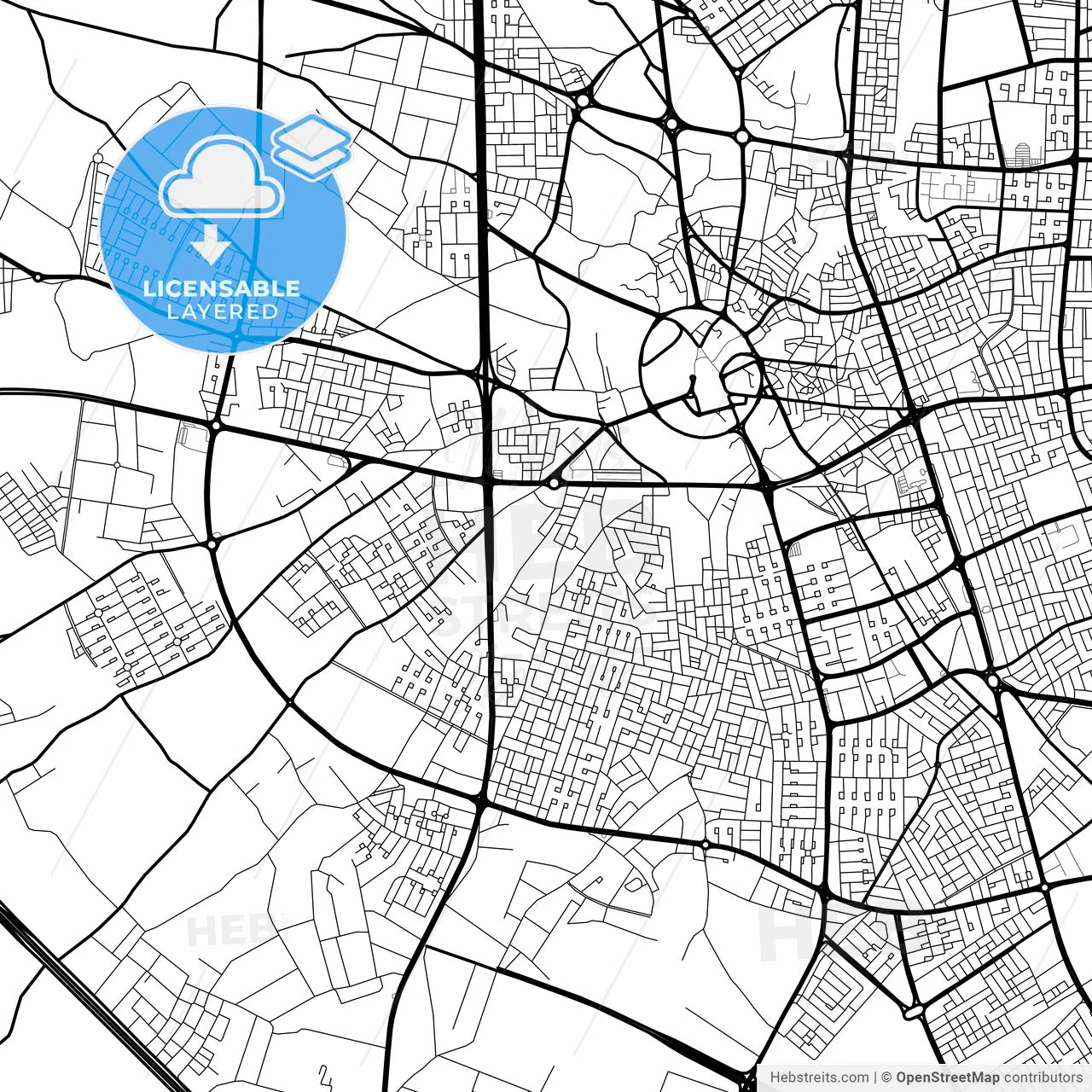 Layered PDF map of Unaizah, Saudi Arabia