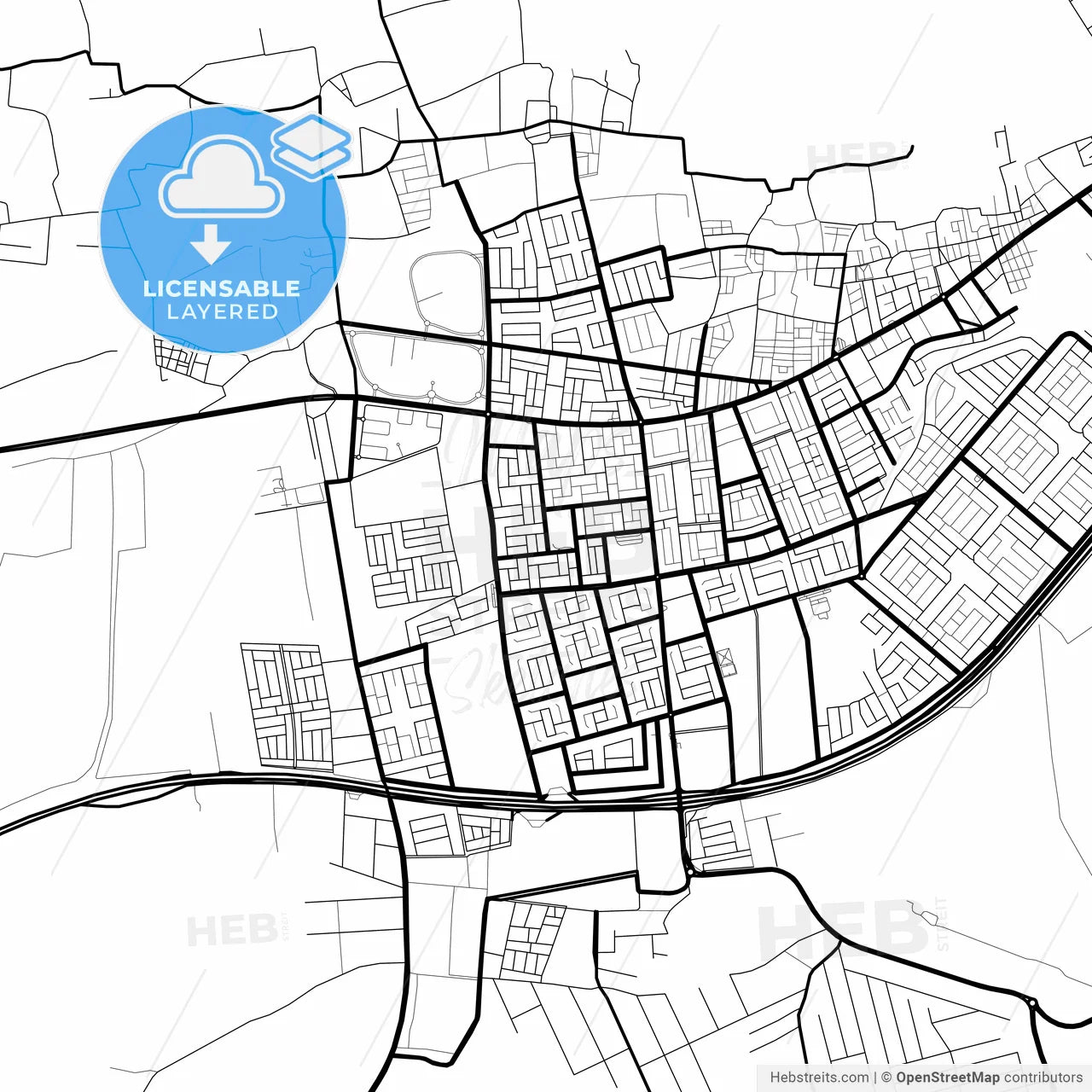 Layered PDF map of Muzahmiyya, Saudi Arabia