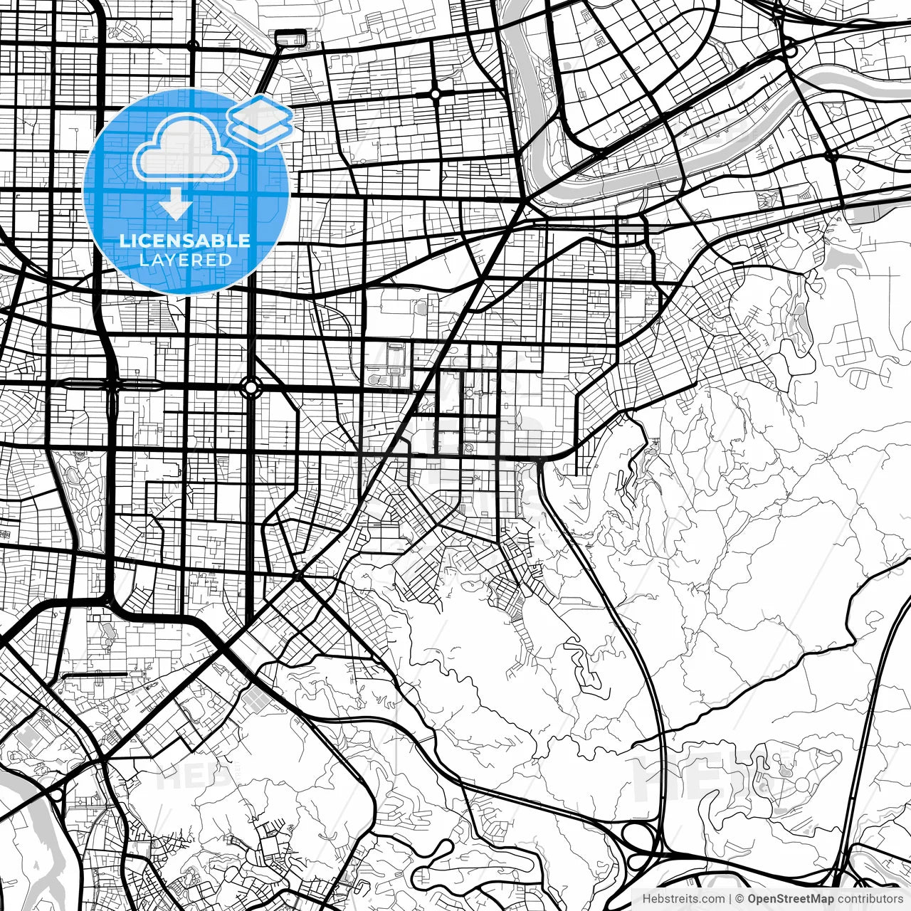 Layered PDF map of Taipei, Taiwan