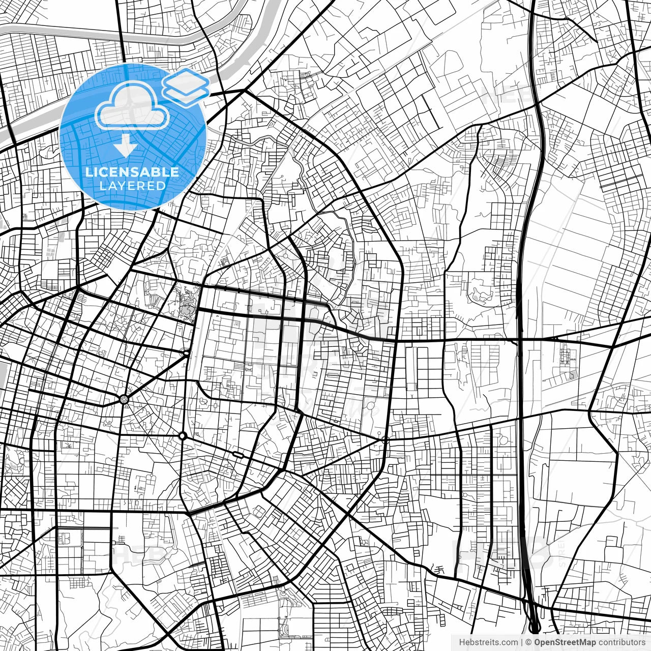 Layered PDF map of Tainan, Taiwan