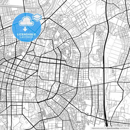 Layered PDF map of Tainan, Taiwan