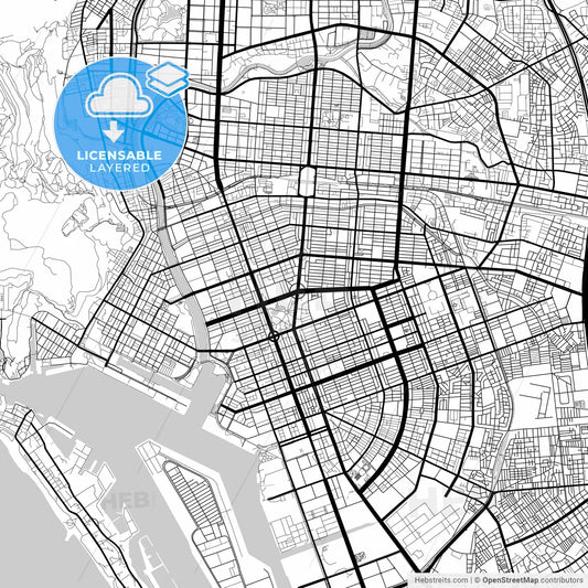 Layered PDF map of Kaohsiung, Taiwan