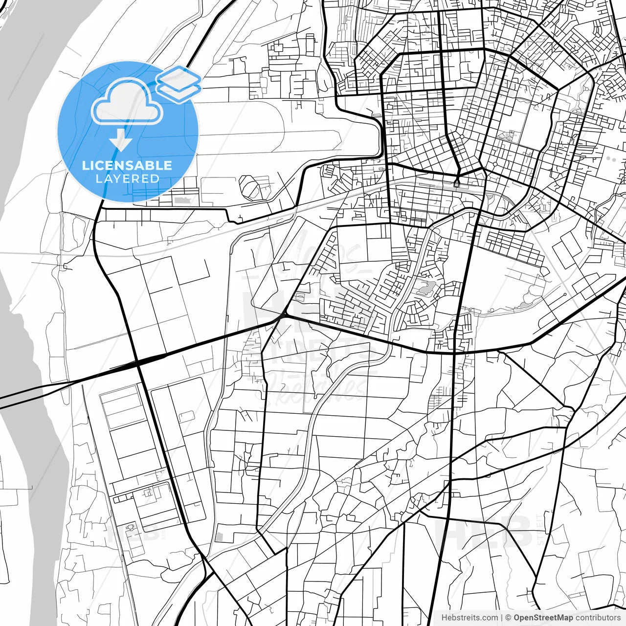 Layered PDF map of Pingtung, Pingtung, Taiwan