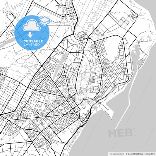 Layered PDF map of Hualien, Hualien, Taiwan