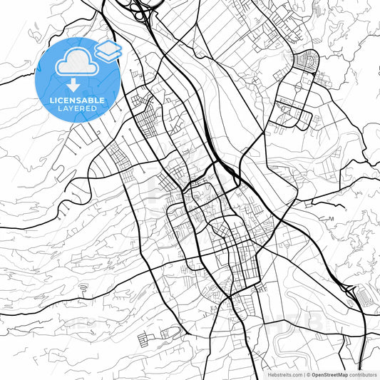 Layered PDF map of Nantou, Nantou, Taiwan