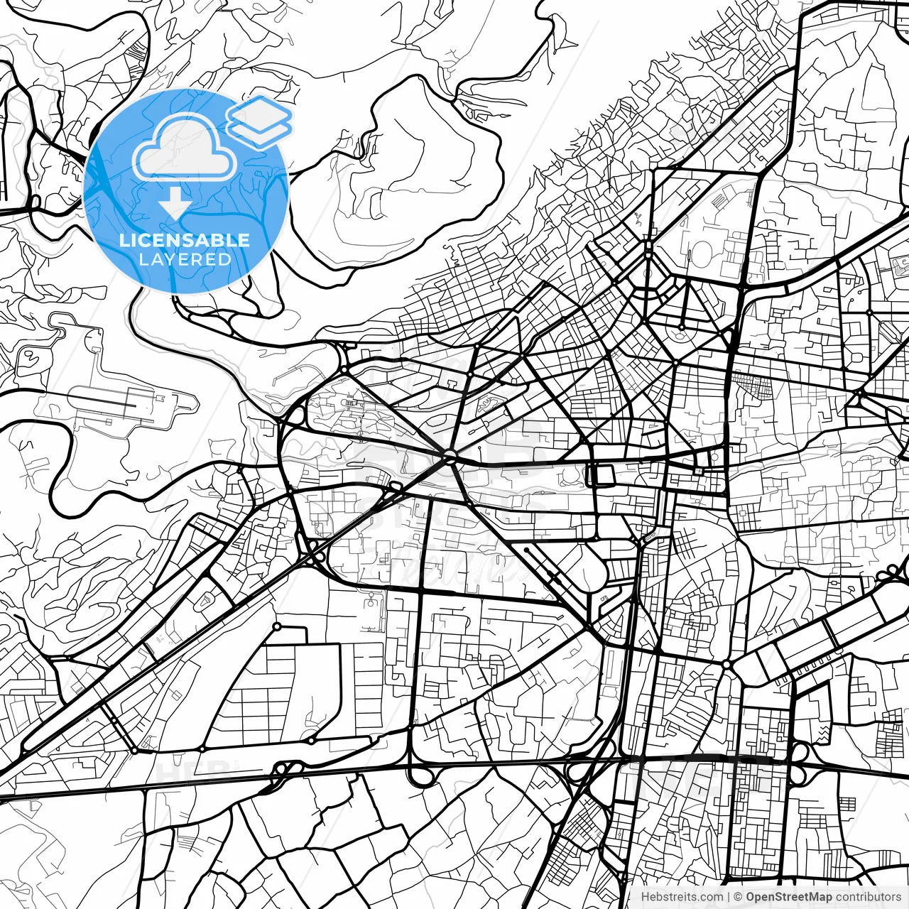Layered PDF map of Damascus, Syria