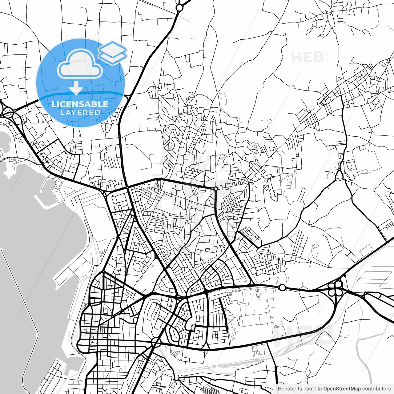 Layered PDF map of Latakia, Syria