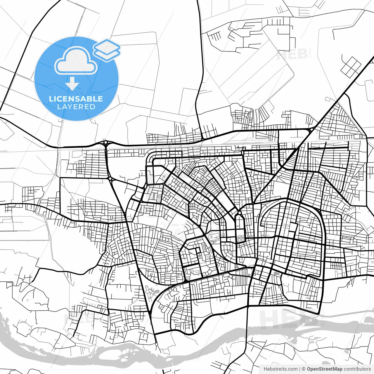 Layered PDF map of Raqqa, Syria