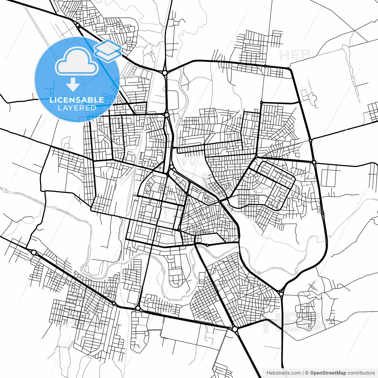 Layered PDF map of Al-Hasakah, Syria