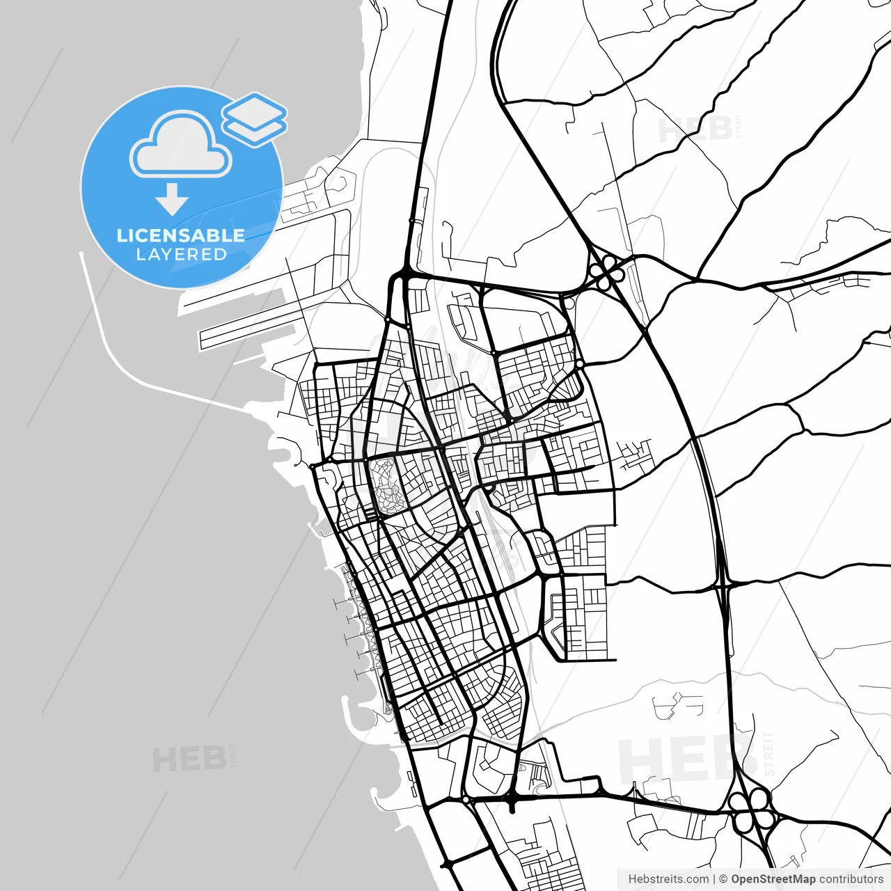 Layered PDF map of Tartus, Syria