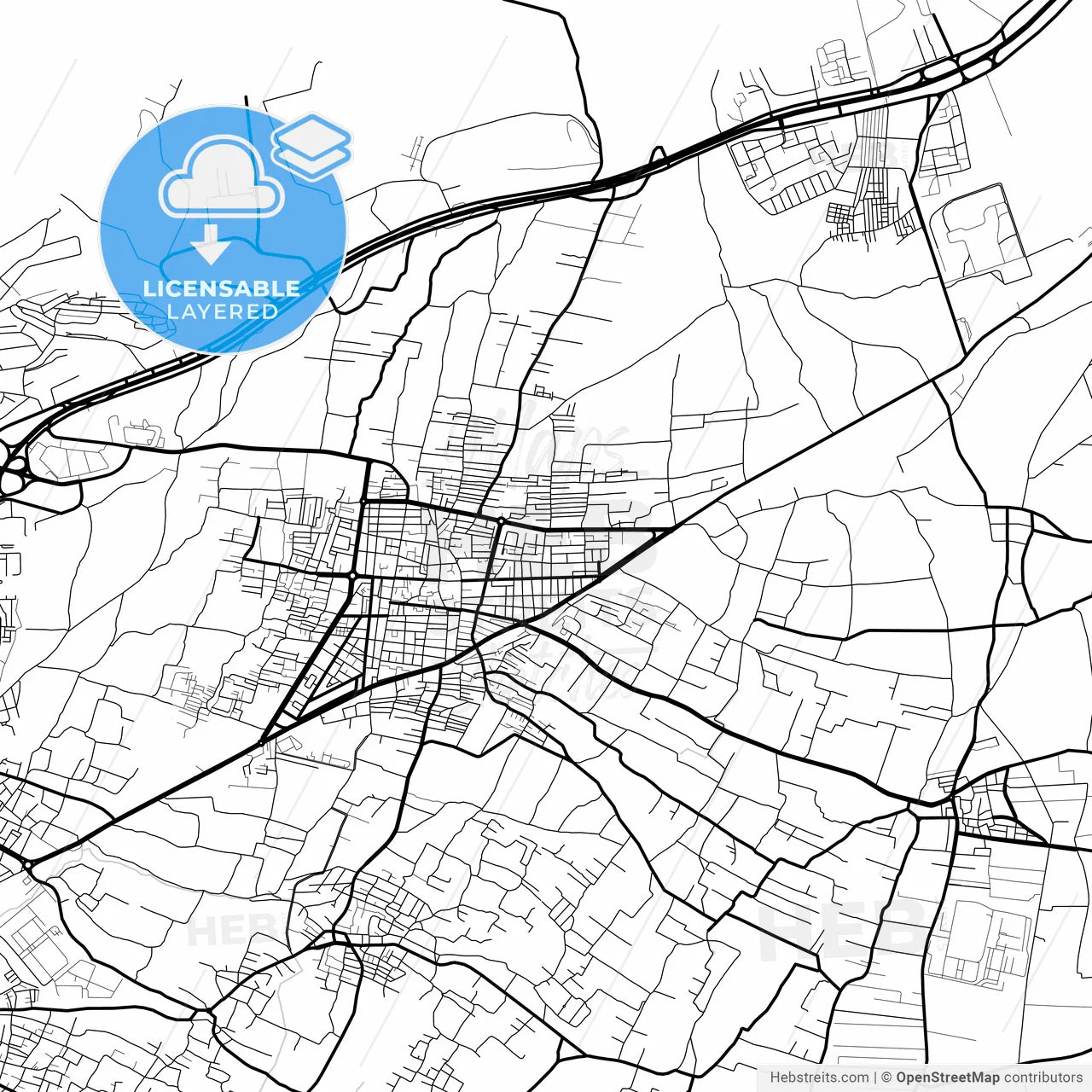Layered PDF map of Douma, Syria