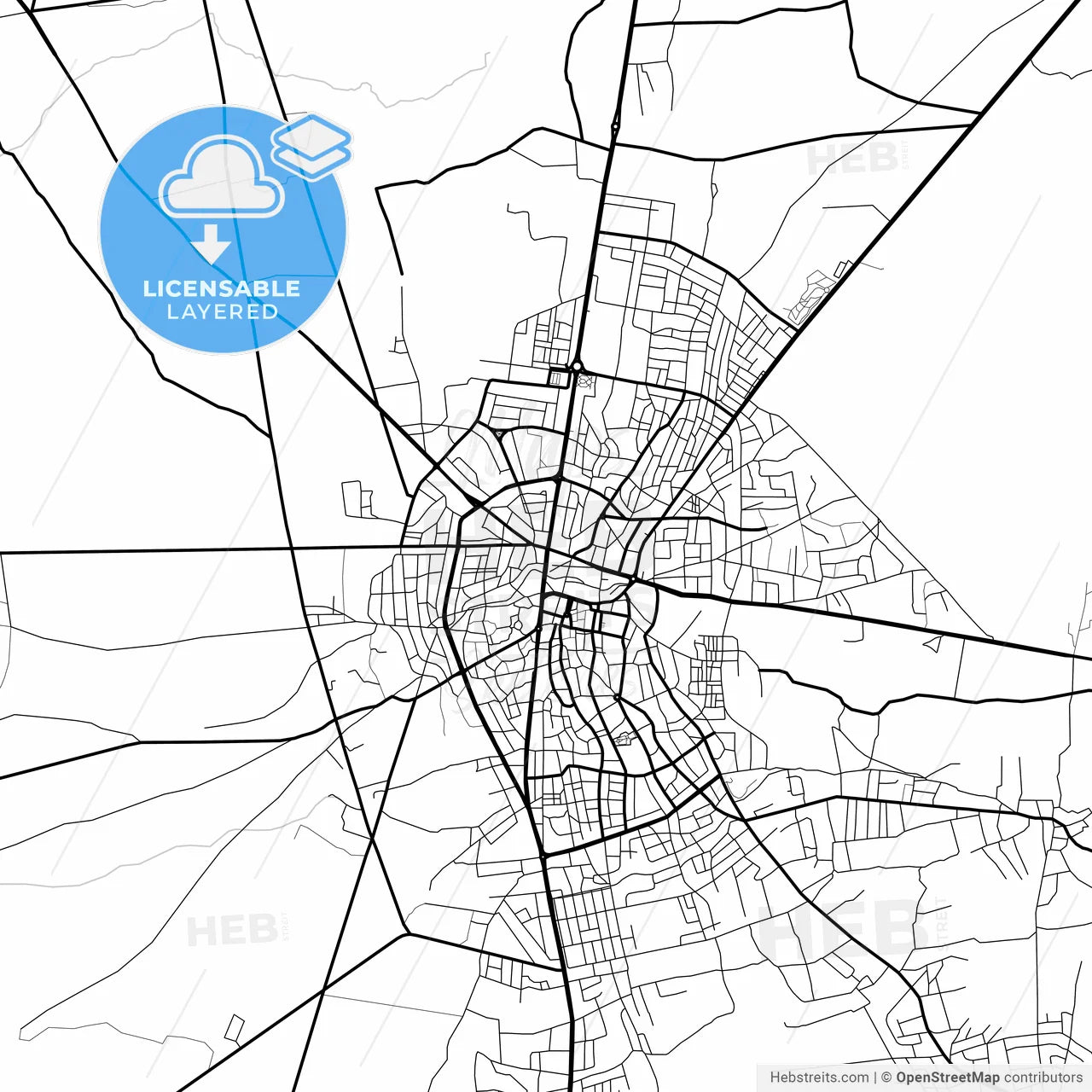 Layered PDF map of As-Suwayda, Syria