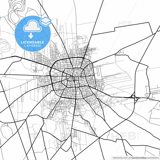 Layered PDF map of Salamiyah, Syria