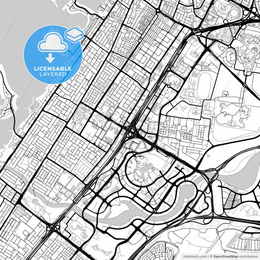 Layered PDF map of Dubai  , United Arab Emirates