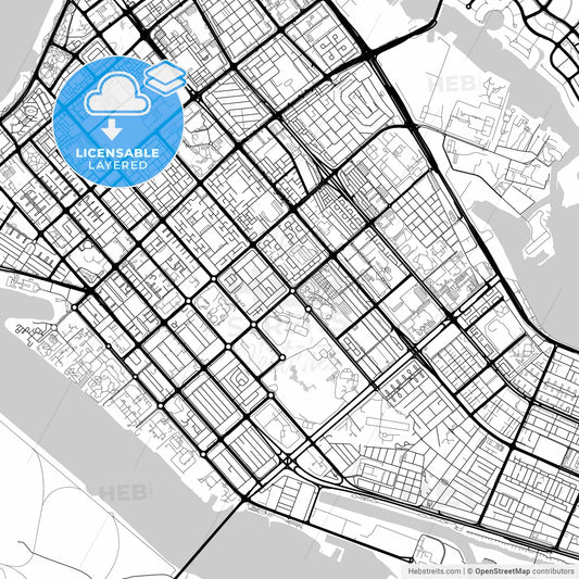 Layered PDF map of Abu Dhabi  , United Arab Emirates