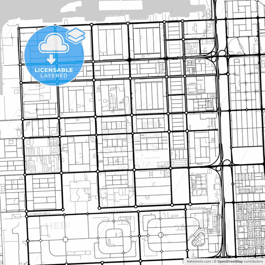 Layered PDF map of Musaffah City  , United Arab Emirates