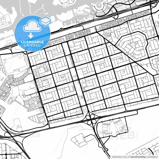 Layered PDF map of Khalifah A City, United Arab Emirates