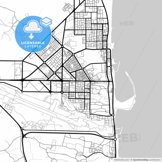 Layered PDF map of Reef Al Fujairah City, United Arab Emirates