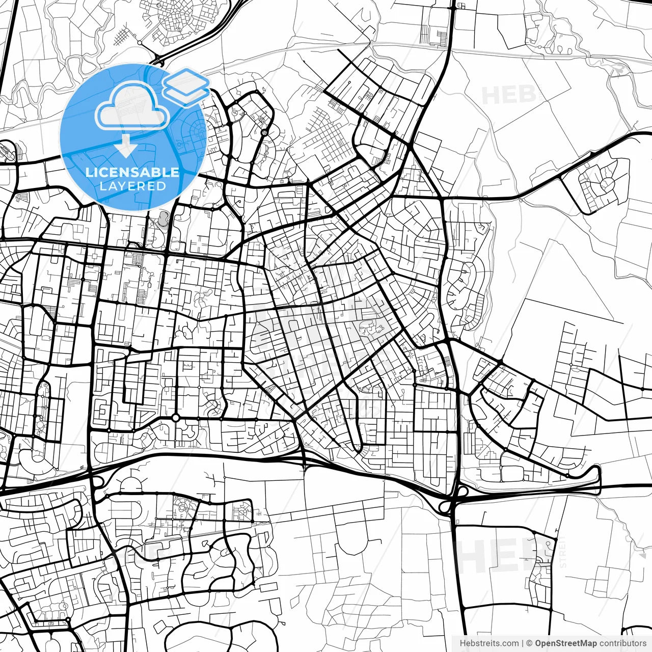 Layered PDF map of Petah Tikva, Center, Israel