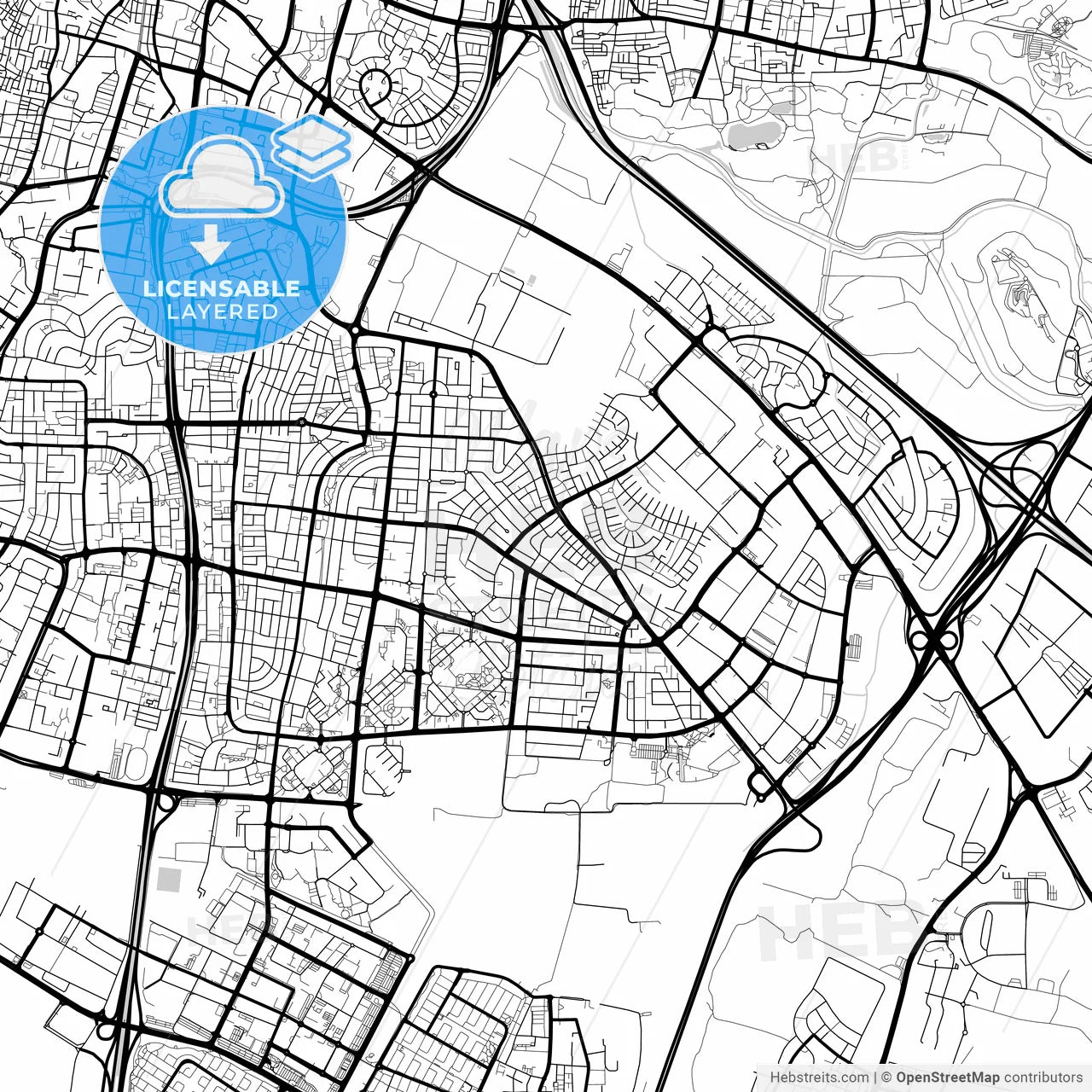 Layered PDF map of Holon, Tel Aviv, Israel