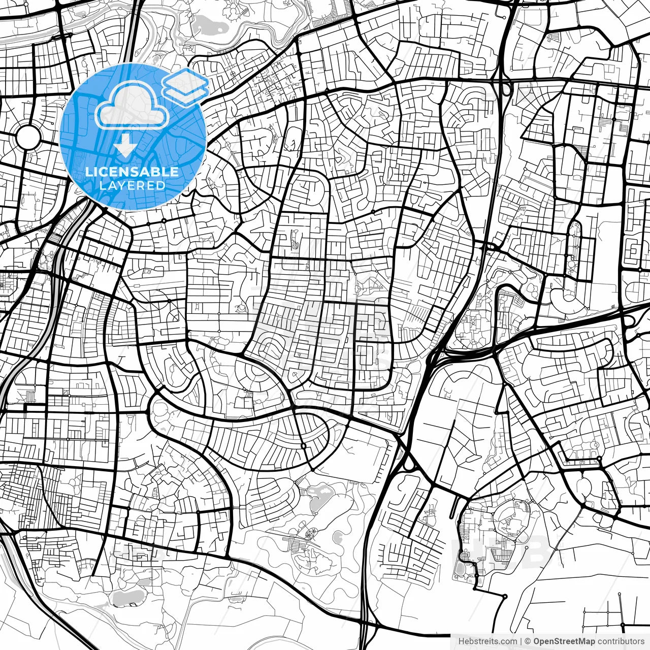 Layered PDF map of Ramat Gan, Tel Aviv, Israel