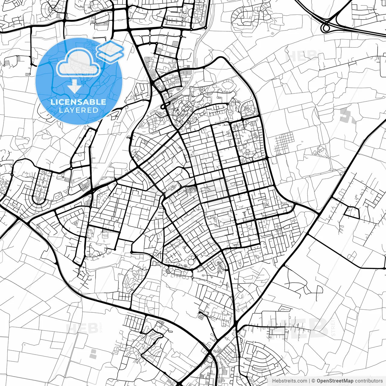 Layered PDF map of Rehovot, Center, Israel
